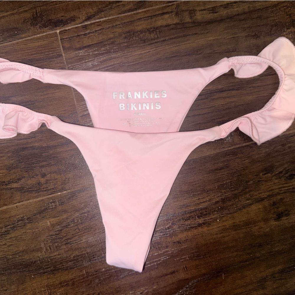 Frankies Bikinis- pink ruffle Bottoms